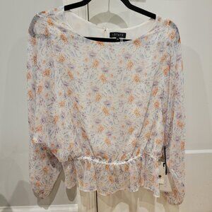 Brand New 1. State Shirt with Sheer Sleeves M